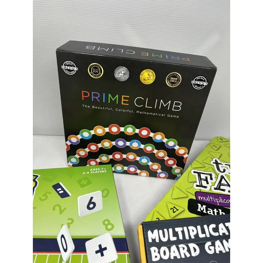 Lot of 4 Math Games Prime Club tri-FACTa Cross Math Homeschool Classroom Learnin